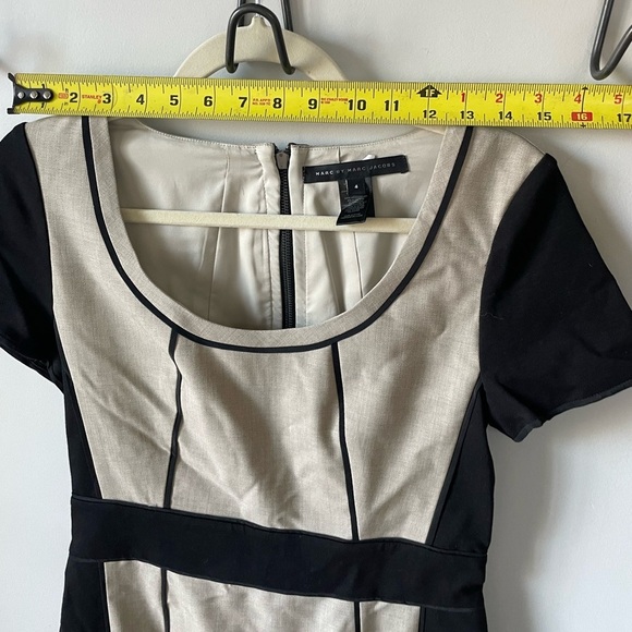 Marc by Marc Jacobs, women’s 4, beige and black color block mini dress - Picture 3 of 9